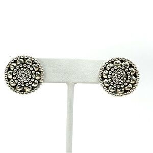Lagos Silver Round Disc Earrings